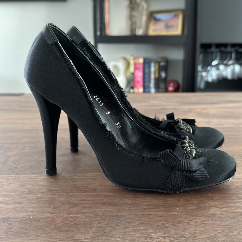 Pedro García, Pumps, black, satin, size:US 8, eur 38